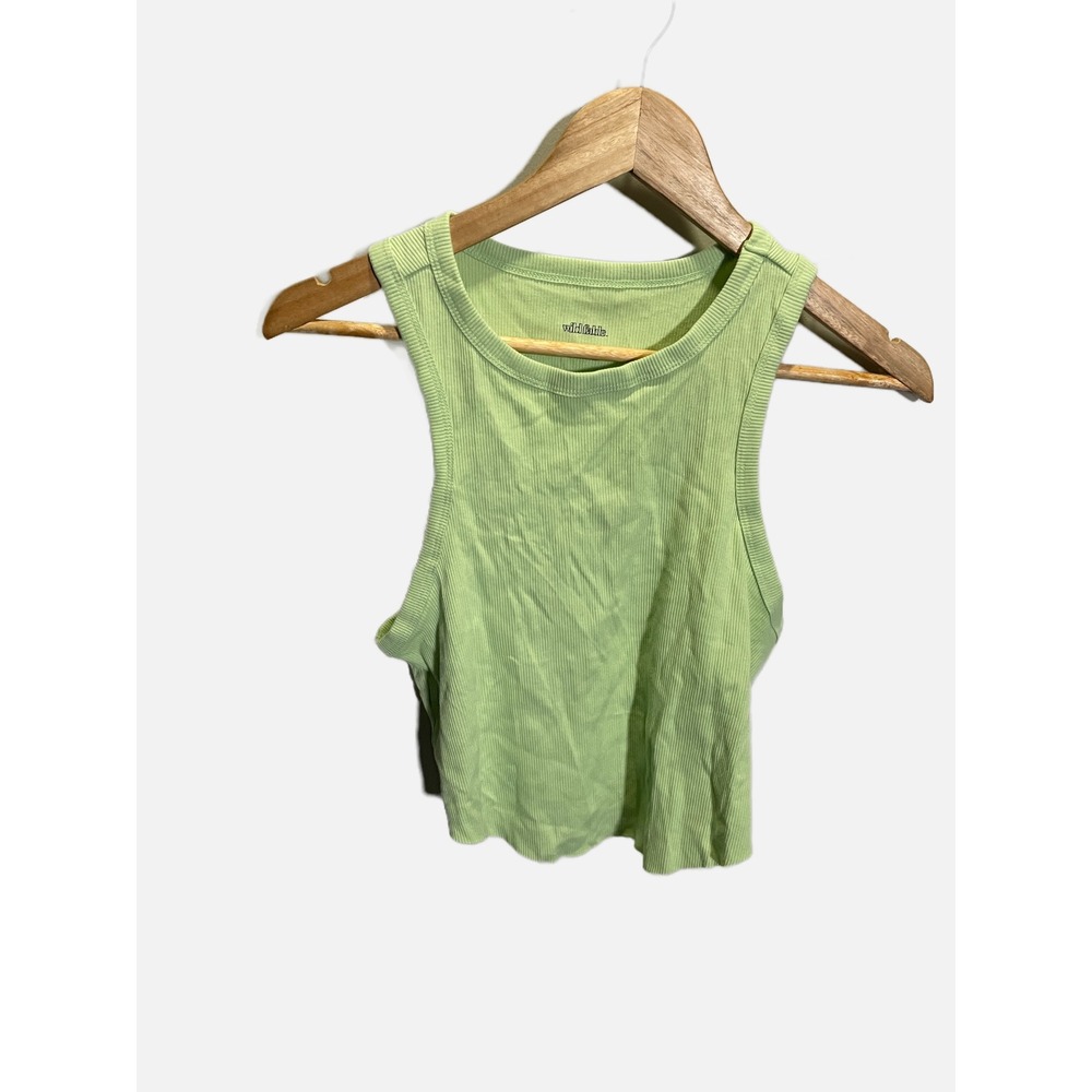 Wild Fable Lime Green Ribbed‎ Racerback Tank Top Womens XL Sleeveless Crop Top